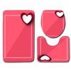 Romantic Valentine'S Day Bathroom Toilet Floor Mat 3-Piece Set