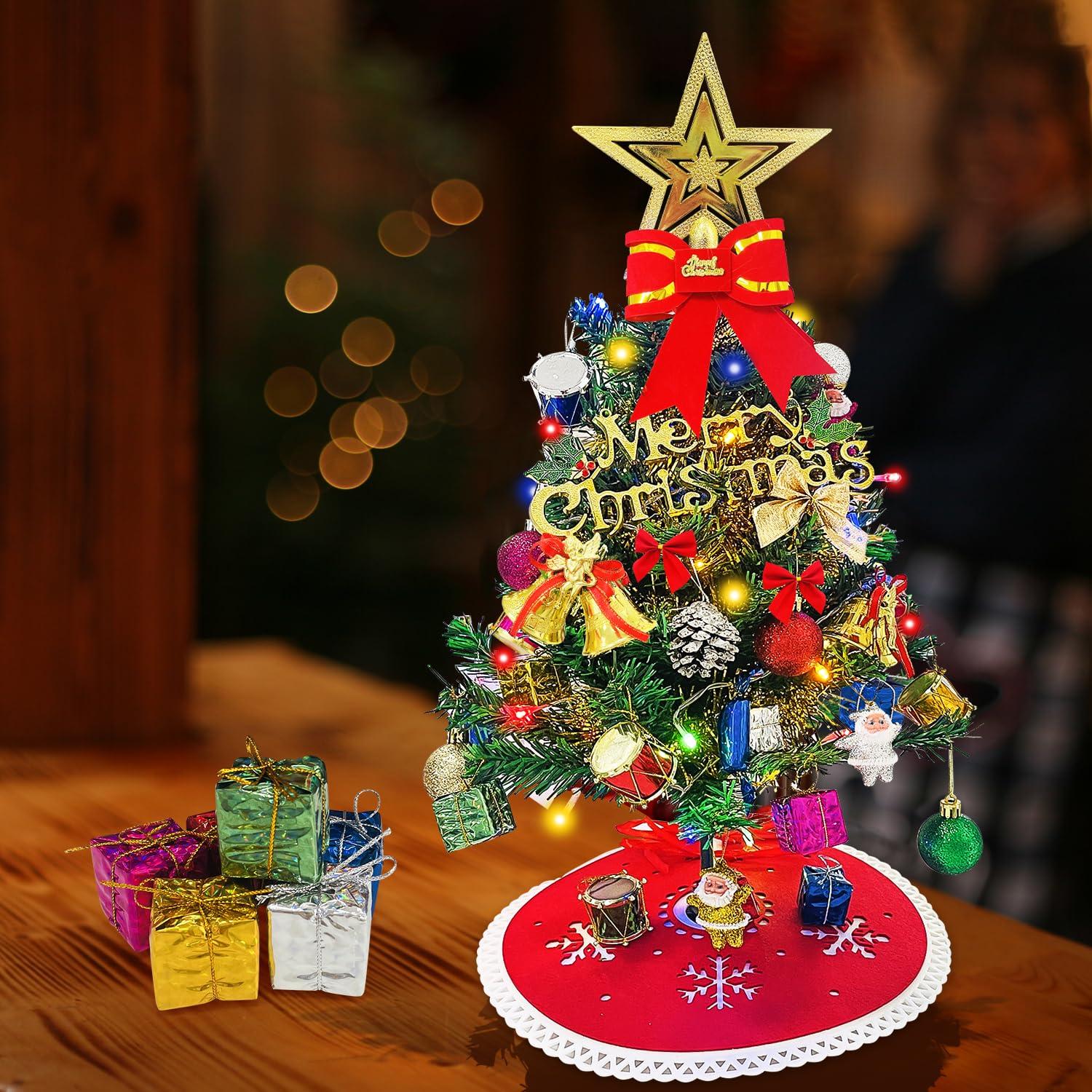 

Sutekus Tabletop Christmas Tree with Illumination Cute Mini Size Perfect for Entryway Welcome and Home Perfect Gift Set, 60cm, Ornaments, Decorations,