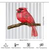 Artistic Red Bird Shower Curtain Bathroom Decor Hand-Drawn Floral Design Waterproof Shower Curtain Set For Home Bathing Room Dec