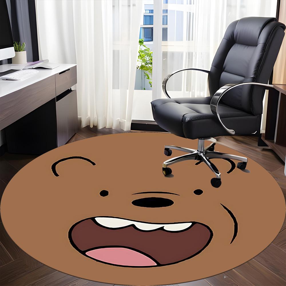 1pc We Bare Bears Office Round Area Rug, Under Office Chairs Bedroom Living Room Home Decor, Room Decoa1022135
