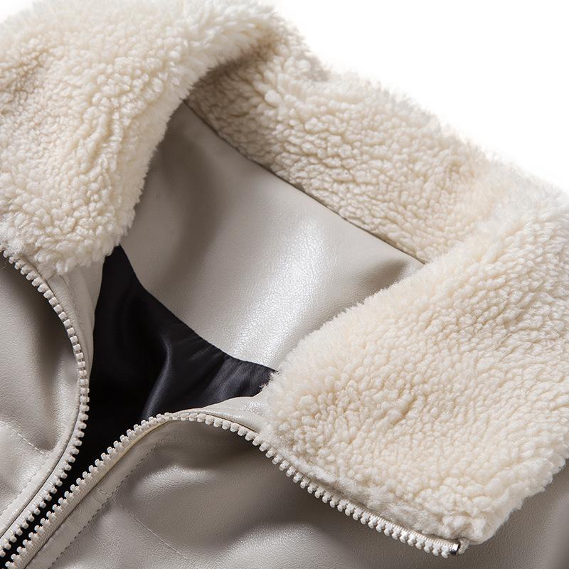 Winter Leather Cotton-padded Clothes PU Soft Leather Couple Leather Clothes Men's and Women's Same Cotton-padded Jackets Leather Jackets