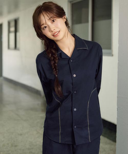 [BYC] Cotton Brushed Unisex Pajama Set [Shipped from Korea] 100% Authentic Navy - 085