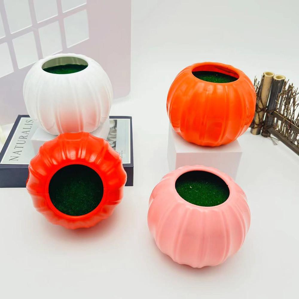 Artificial Pumpkin Flower Container With Foam Insert For Festive Table Arrangements