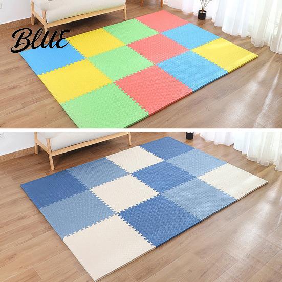 High Density EVA Foam 6Pcs Gym Floor Mats Puzzle Interlocking Tiles for Waterproof Workout Surface Home Gym Kids Play Areas Kitchen Flooring 11.8"