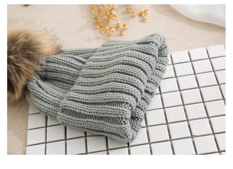 Spring Cashmere Chunky Slouchy Classic Pom Pom Warm Custom Logo Striped Winter Skullies Beanie Cap Knit Hat for Women