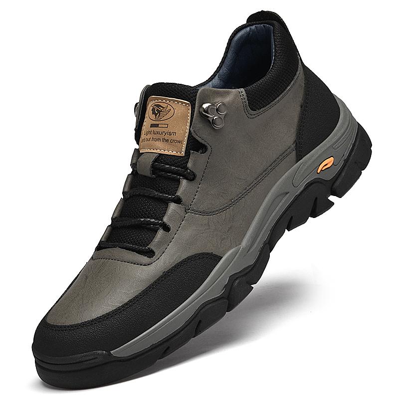 

Модная мужская обувь из натуральной кожи Классическая удобная и стильная Для отдыха на открытом воздухе, для прогулок по улице Молодежная, для отдыха, качественная обувь Черная серая 37 серый