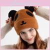 Entzückende Strickmütze mit Bärenmuster und atmungsaktivem Stoff für den Winter im Freien