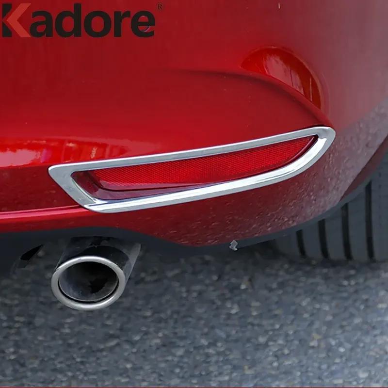 For Mazda 3 Axela -   2024 2025 Carbon Car Rear Fog Light Lamp Cover Trim Tail Foglight Bezel Trims Accessories