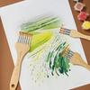 Multi-tooth Pen Comb Multifunctional Watercolor Acrylic Gouache Wood Handle Flat Peak Artist Paint Brush