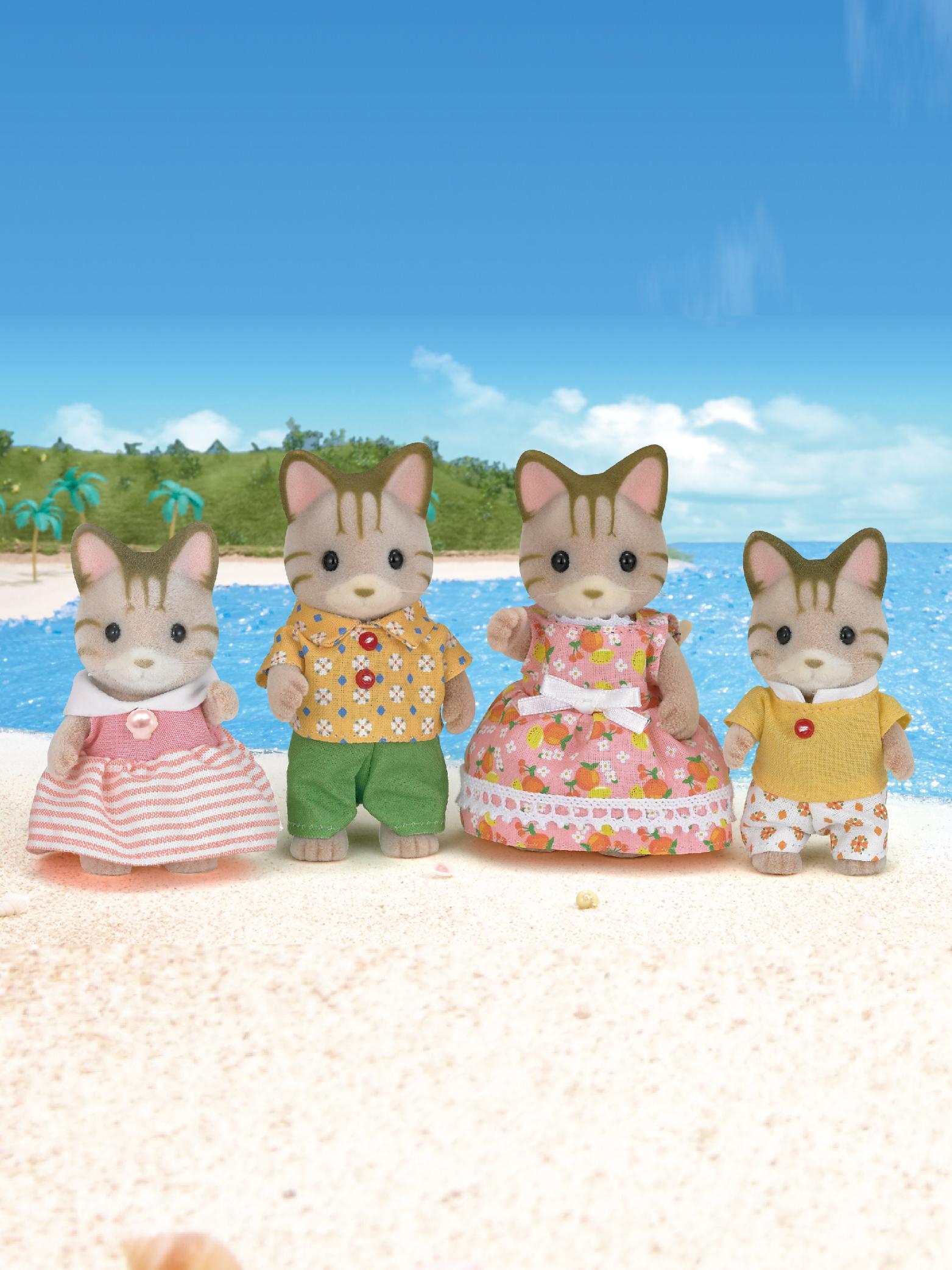 

[Sylvanian] Sylvanian Families 5180 Striped Cat Family Seaside Adventure Set