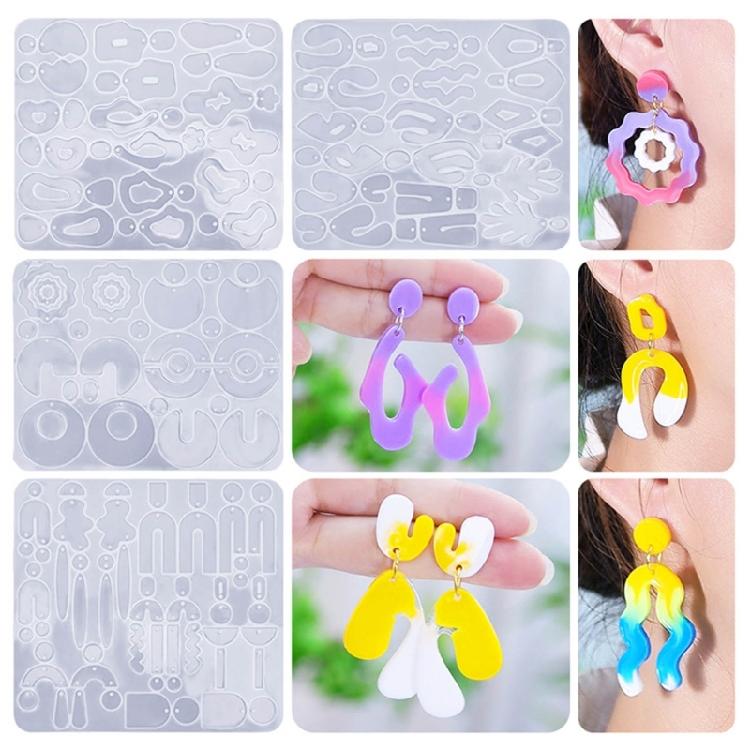 Unique Earring Silicone Molds Irregular Resin Jewelry Pendant Keychain Charm Mol