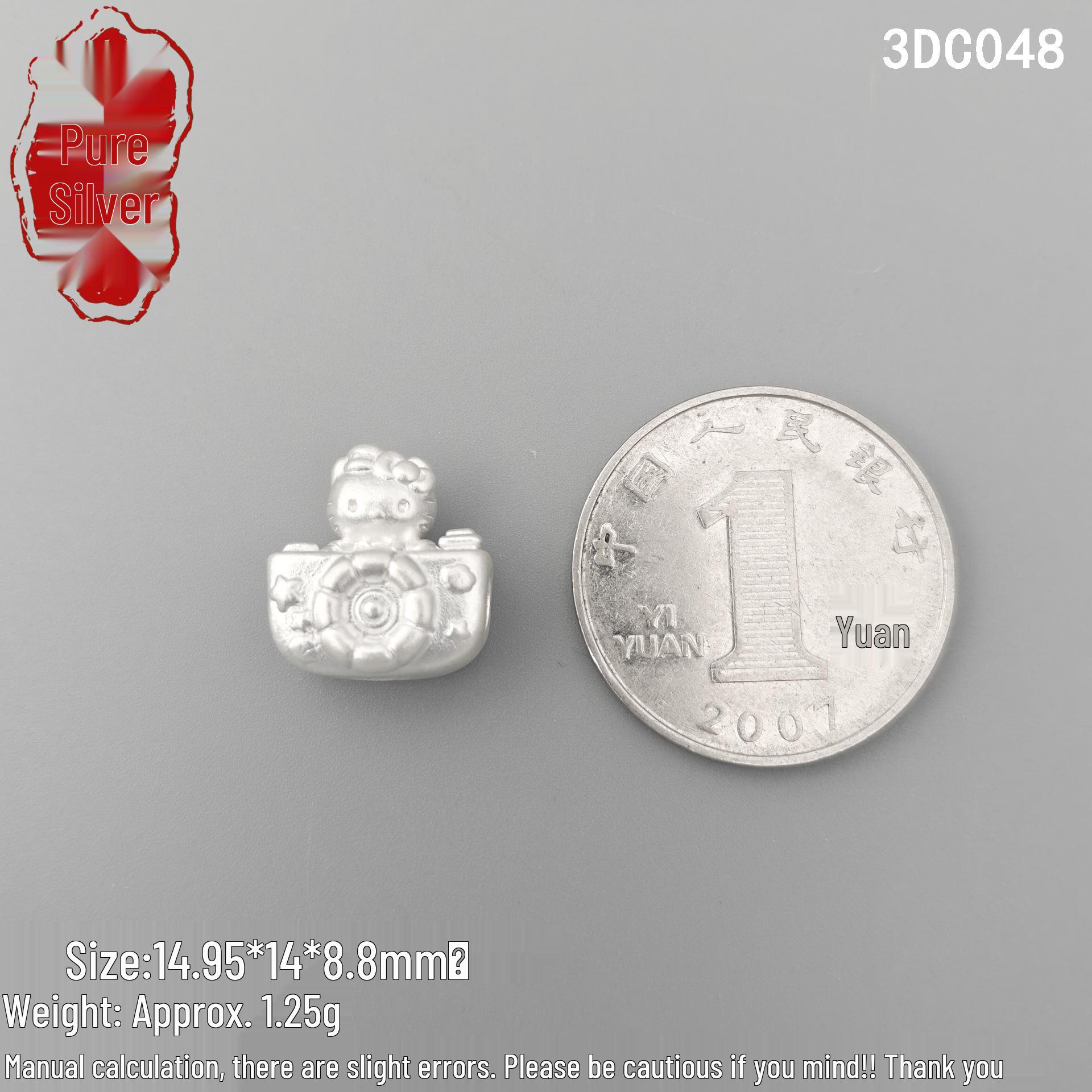 Handmade 999 Sterling Silver Cartoon Cat Camera Charm Bracelet/Necklace DIY Kit 999 Sterling Silver: One Price