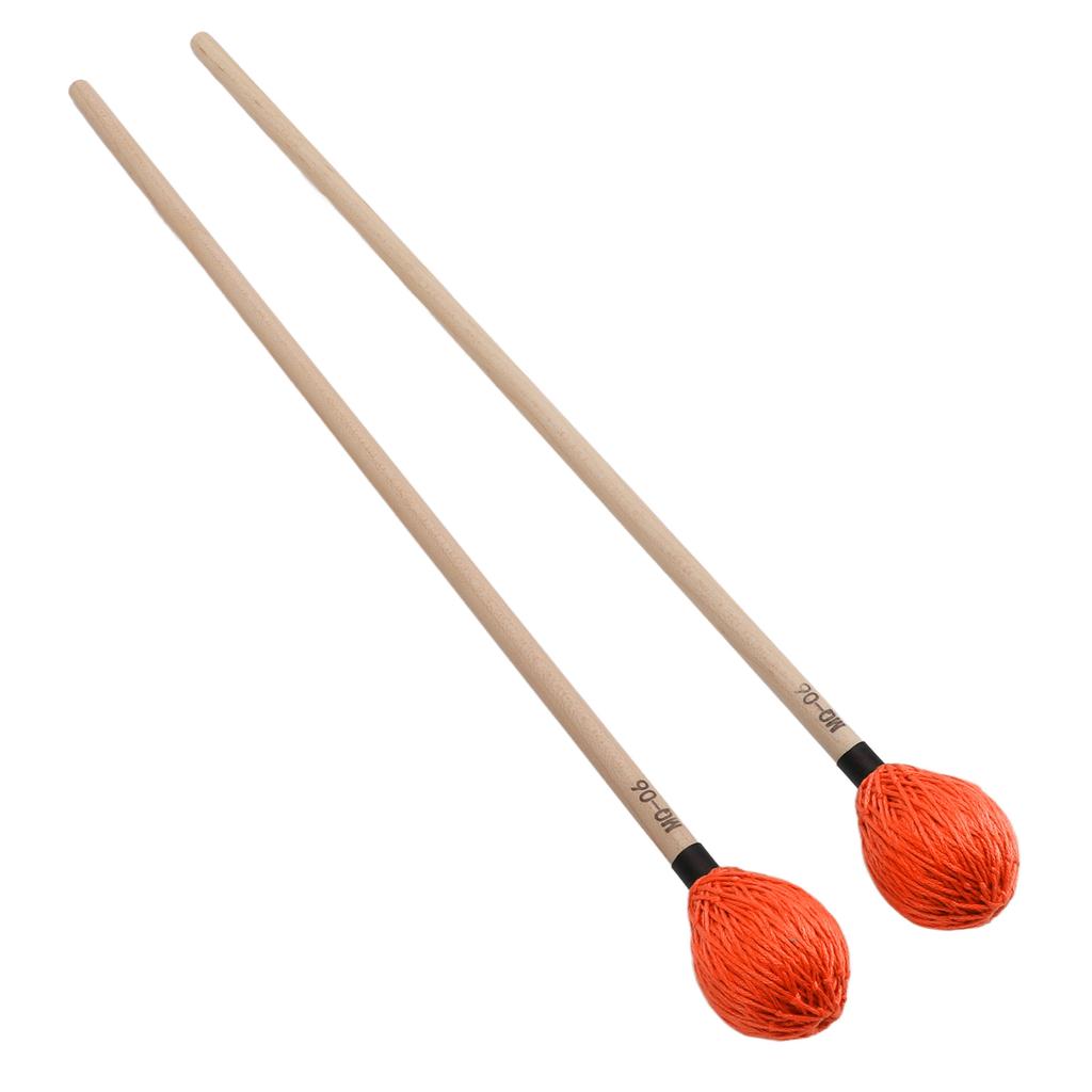 1 Pair Marimba Mallets Medium Hard Yarn Head with Maple Handle for Percussion Playing MQ‑06