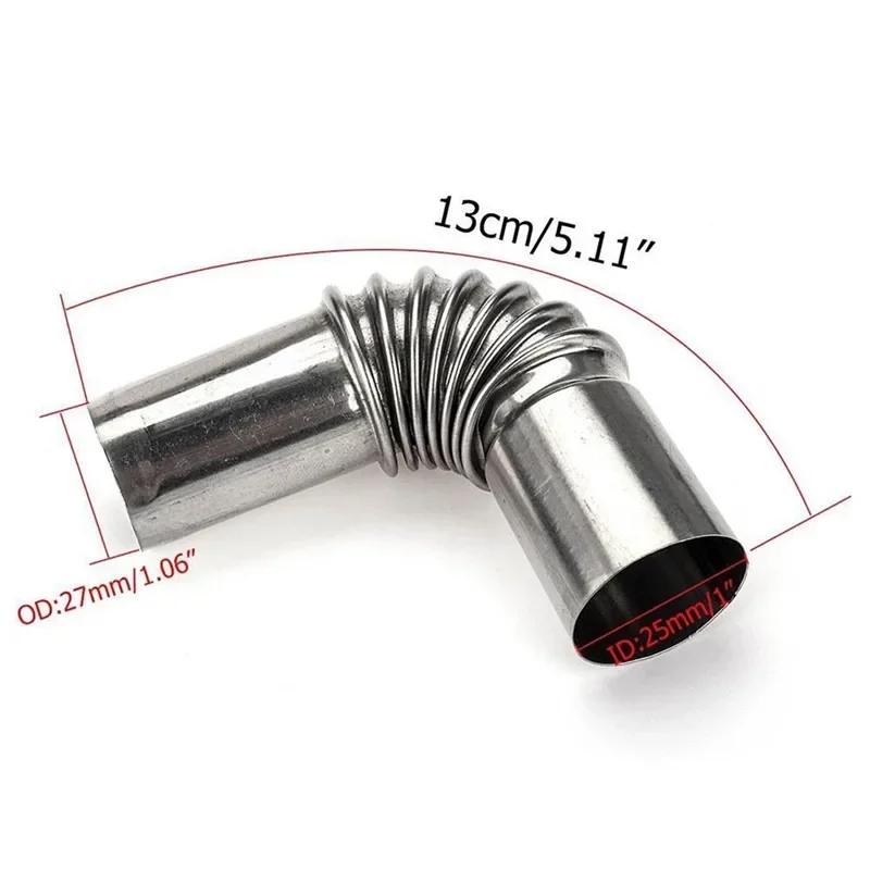 1 pezzo Tubo a gomito da 25 mm Connettore tubo di scarico per riscaldatore da parcheggio ad aria diesel con morsetti per riscaldatore diesel Webasto