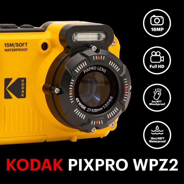 KODAK Pixpro WPZ2 - Appareil Photo Numérique Compact 16MP Étanche 15m, Anti-Choc, Video 720p, Ecran LCD - Jaune