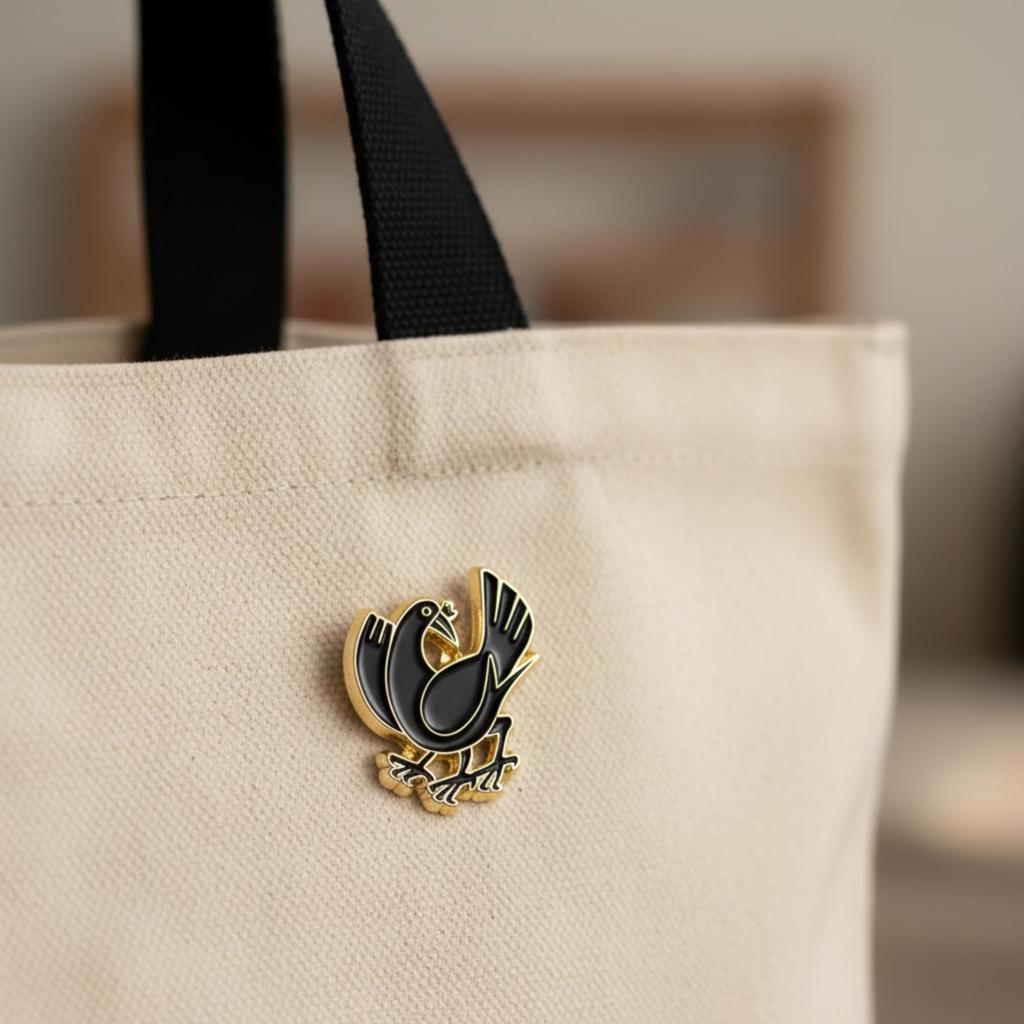 Don Flyee Yatagarasu Japanese Mythology Pin Badge Butterfly Clutch Alloy C0058