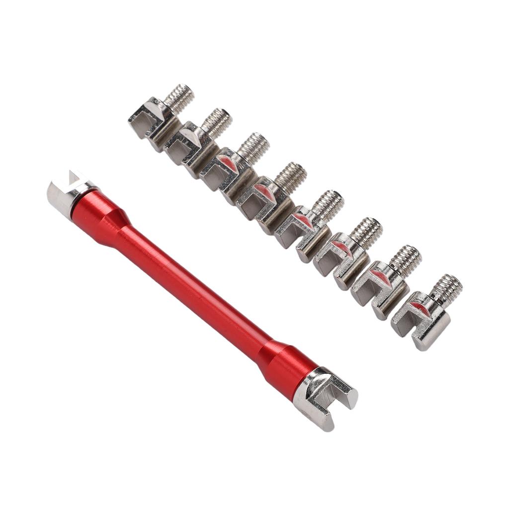 Motorcycle Spoke Wrench Set 5.0 6.8mm High Hardness Spoke Spanner Repair Tool for Motorbike Scooter Red