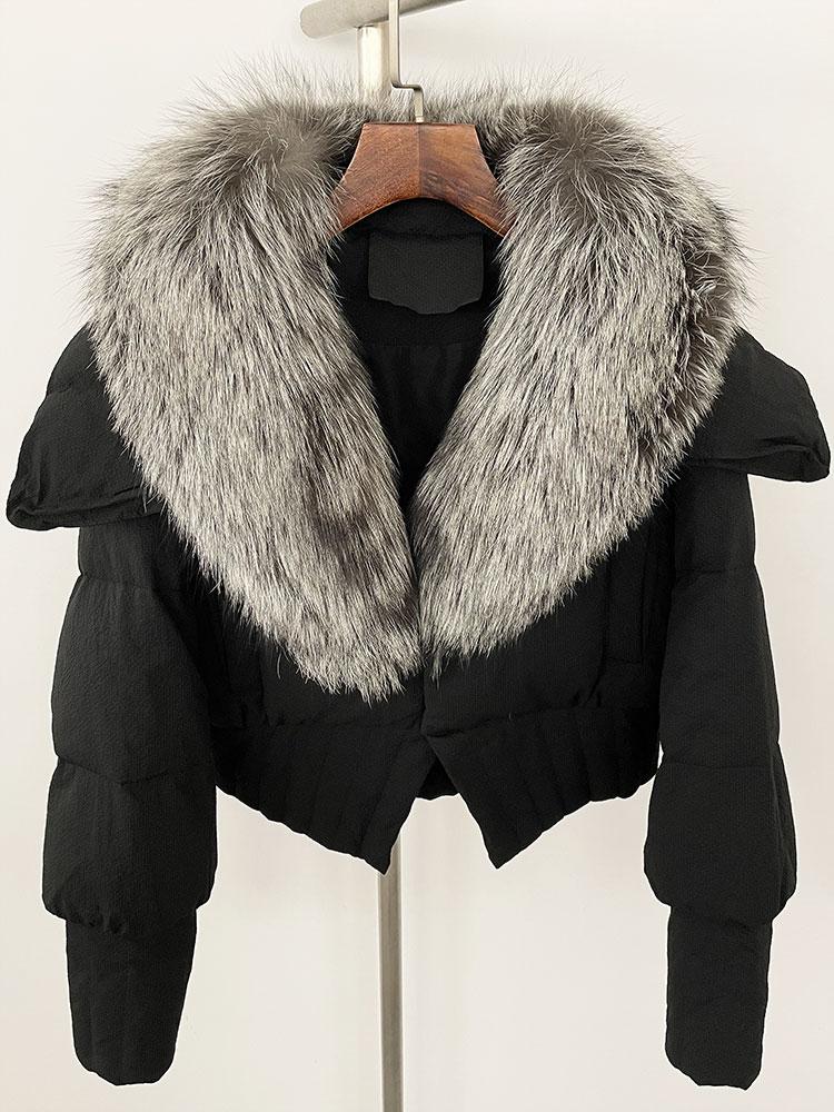 OFTBUY Down Jacket Women 2024 New Winter Natural Real Raccoon Fox Fur Collar Short White Duck Down Coat Thick Warm Casual Outerwear