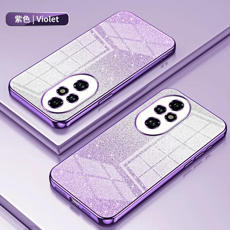 Honor200 5G Fashion Plating Bling Glitter Case For Huawei Honor 200 Lite X8 X6 X6s X8a Shockproof Shiny Case Honor200pro Cover