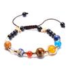 Solar System Agate Stone Bracelet: Adjustable Universe Galaxy Design with Eight Planets