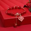 Niche design new exquisite bracelet retro red crystal simple and versatile student creative round bracelet female