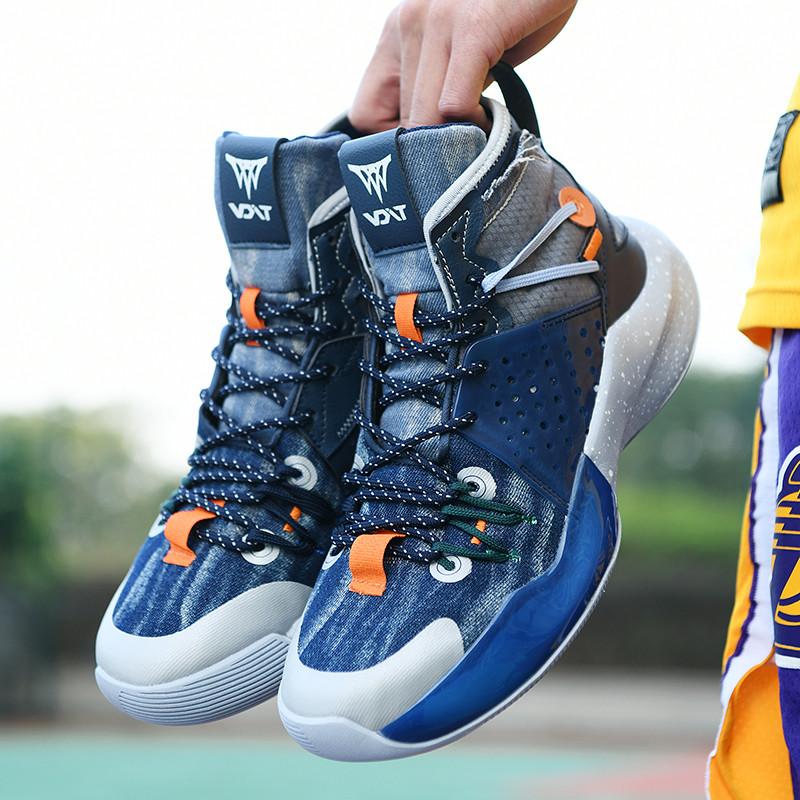 Original Men's Basketball Shoe Top Quality Blue Basketball Sneakers Man Comfort Breathable High Top Training Boot Basket Homme