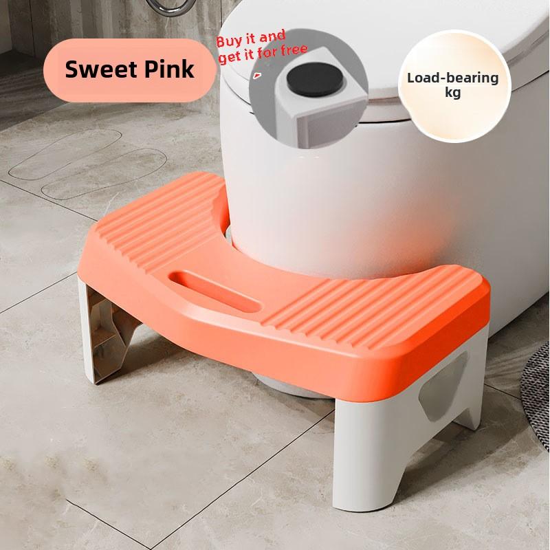 

Эргономичная подставка для ног для унитаза для взрослых и детей, нескользящий табурет для ванной комнаты для улучшения осанки и облегчения дефекации Toilet stool розовый