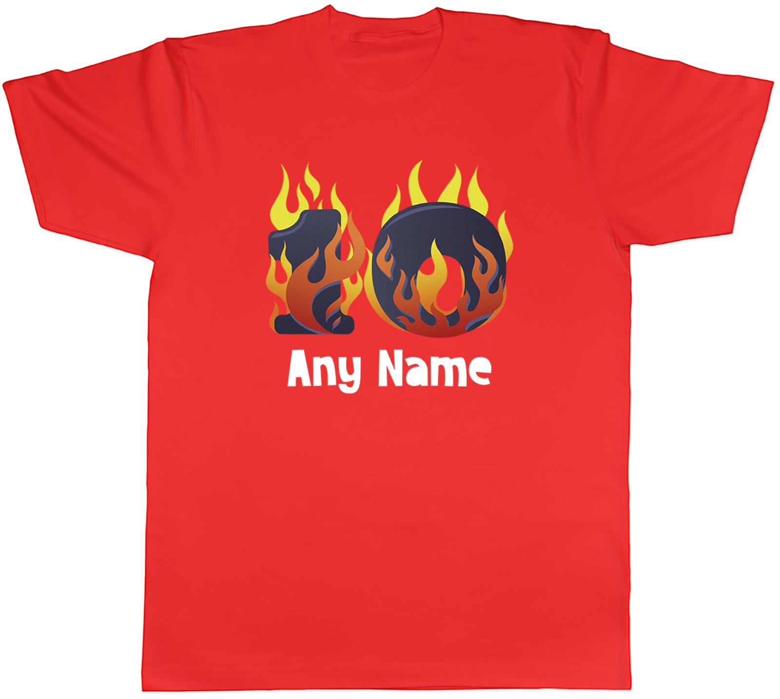 Personalised Number Day Flame Digit 10 Ten Unisexs TShirt Tee Gift Top S