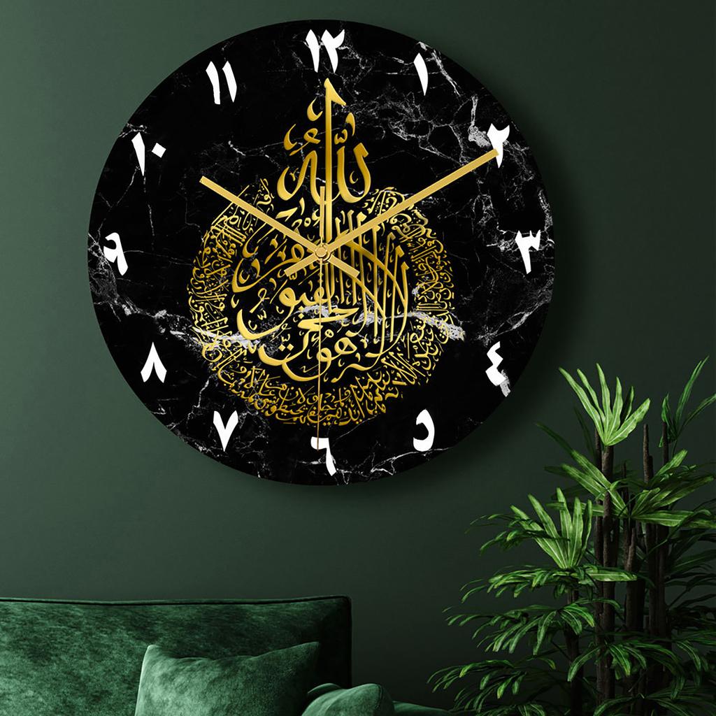 2024 New Acrylic Mirror Decorative Clock Islamic Calligraphy Decoration Silent Wall Decor Home Clock Clock Wall 3D Pendulum