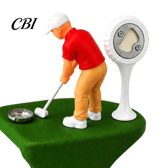 Geschenk für Golfer Flaschenöffner Golf mit eingebauter Metallklinge und drehbarer Klemme, Mini-Golfer Wiederverwendbares Putter-Design Magnetischer Kappenfänger Fänger, Lustig