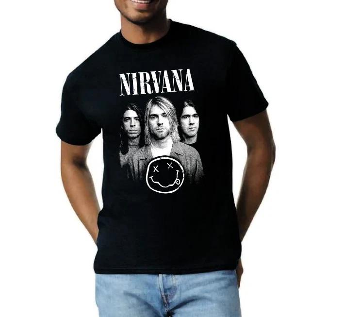 Nirvana Black Ultra Cotton TShirt  Alternative Rock Music Festival tee gift XL