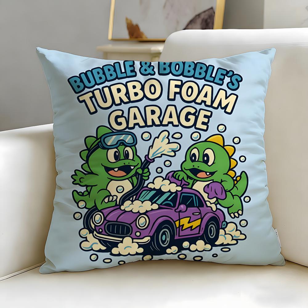 

classic game Bubbles Bobble Cushion Cover Soft & Easy-Wash Pillow Case – Versatile for Couch, Bed, Travel and Office 30cmx30cm