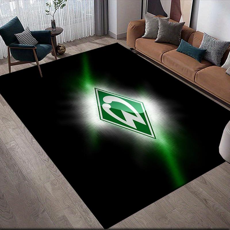 Werder Bremen Flanellmuster Quadratischer Teppich, Läufer, Teppich für Wohnzimmer Schlafzimmer Sofa Spielzimmer Dekor, Rutschfeste Fußmatte