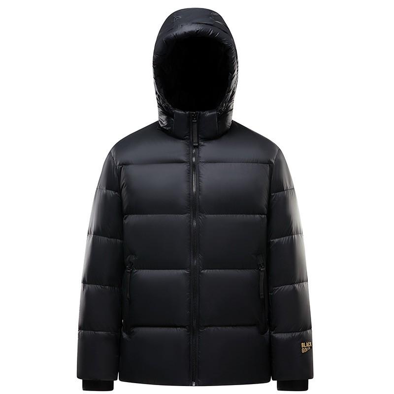 Mens Short Down Jacket Black Gold Style Loose Trendy Casual Couple Winter Outerwear