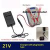 Caricabatterie Portatile al Litio a Doppia Testa 18/21V/24V Protezione da Sovraccarico Caricabatterie Universale Caricabatterie a Spina