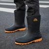 Men's Rain Boots Fashion Mid Calf Rubber Boot Non Slip Fishing Boots for Men Waterproof Work Safety Galoshes Botas Lluvia Hombre