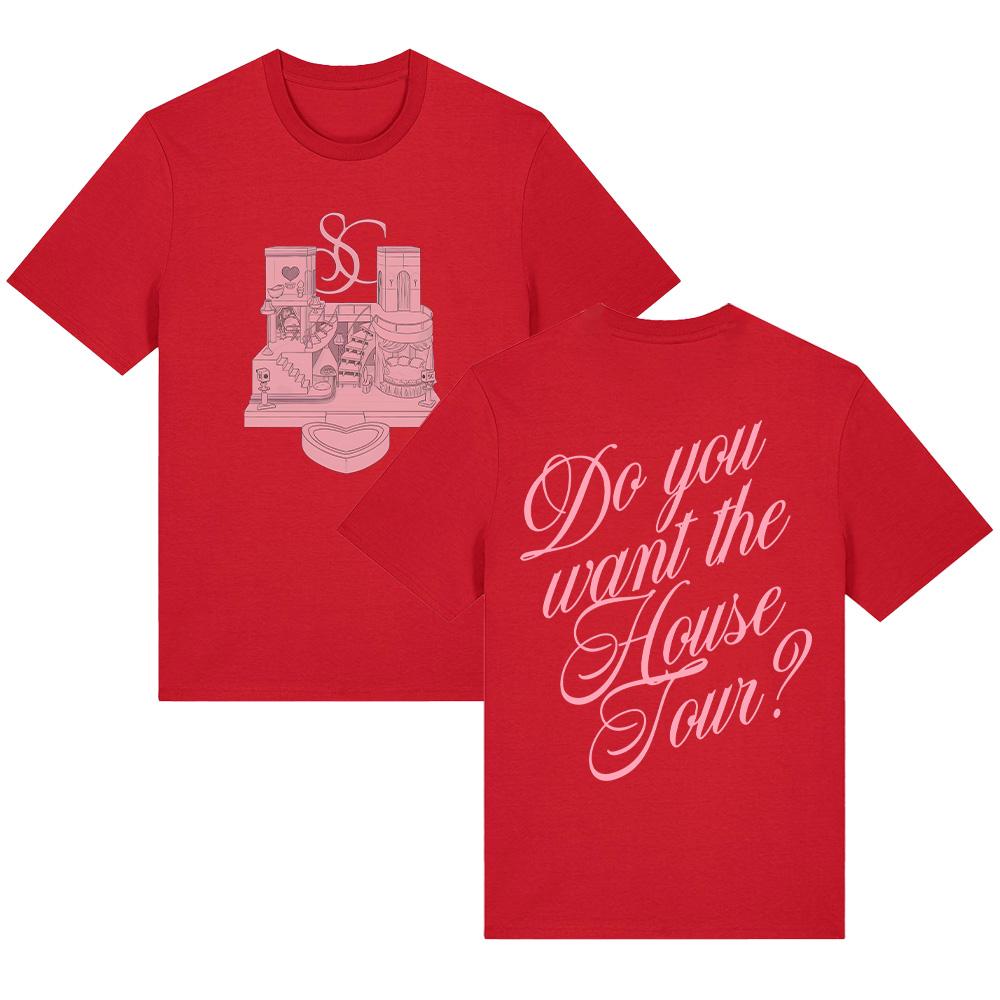 Sabrina Carpenter House Tour T-Shirt Men's Casual Cotton T-Shirt O-Neck Short Sleeve Basic Top Daily Wear Women Short Sleeve Tee
