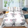 2025 Cartoon Rat King Queen Bedding Set Mouse Rodents Duvet Cover Funny Animal Love Heart Comforter Cover Polyester Quilt Cover
