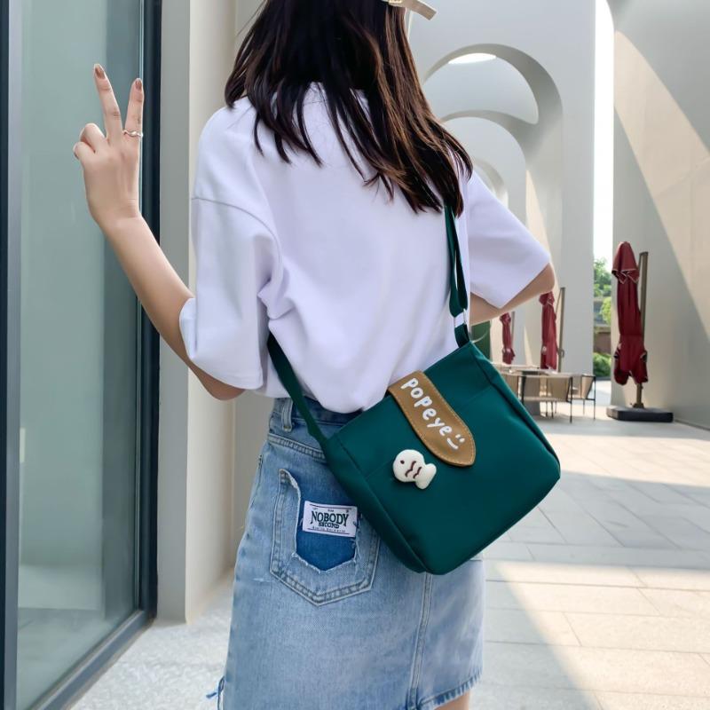 Canvas Bag Women's New Cloth Bag Versatile Commuter Small Bag Fashion Satchel Girl Messenger Bag Shoulder Bag