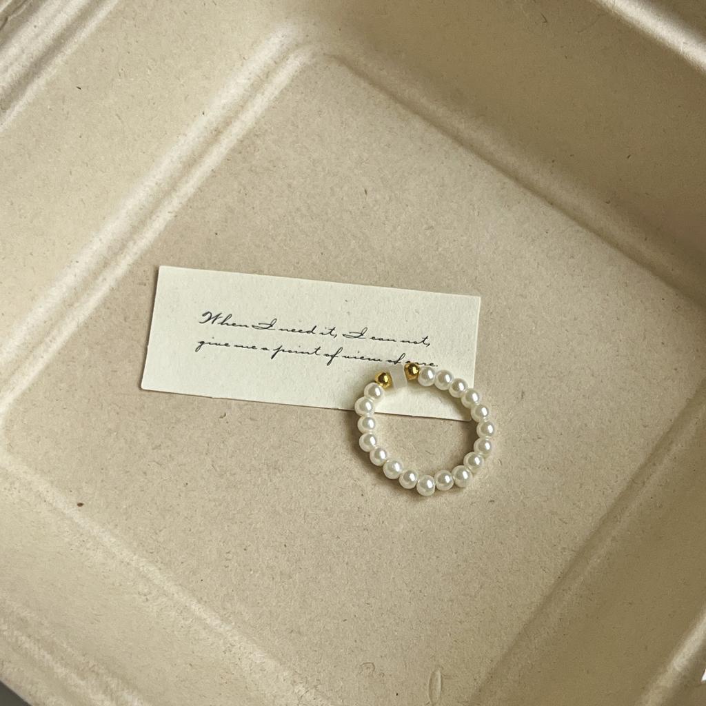 Color crystal beaded ring  niche design sense high-end finger ring light luxury temperament all-match ring accessories