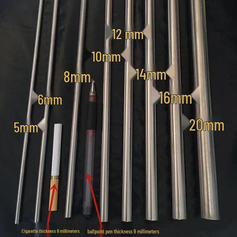 304 Stainless Steel Round Bar - Solid, Bright, Linear Shaft, Straight, Zero Cut Machining