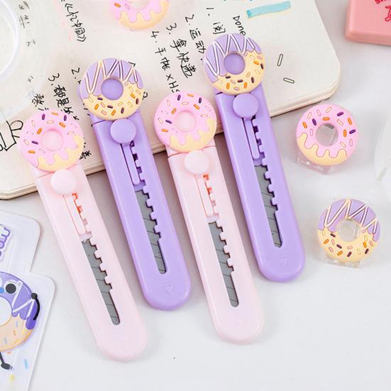 Cúter para Estudiantes Cúter Retráctil para Scrapbooking Abrir Paquetes Manualidades DIY Cortador de Seguridad Portátil para Escuela Oficina