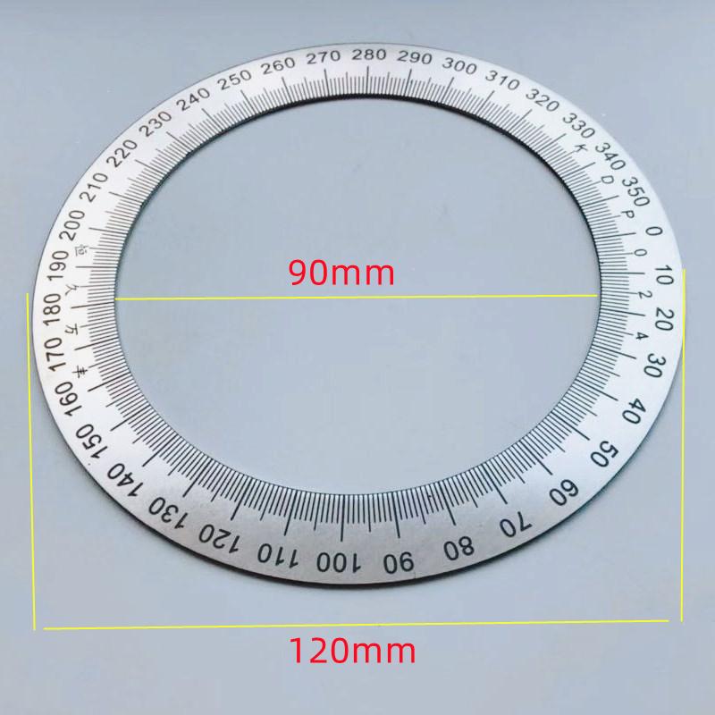 360 Degrees Dial Scale Identification Dial Degree Graduated Circle Disk Protractor For Machine Tool Measurement Tools 120x90mm