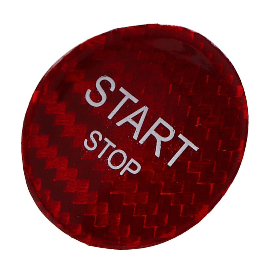 Engine Start Stop Button Switch Cover Carbon Fiber Ignition Starter Switch Sticker Replacement for