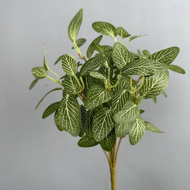 Simulation Green Mesh Leaves Plastic Plants Floral Auditorium Decorative Artificial Plant Sweet Potato Leaf Wedding Decoration