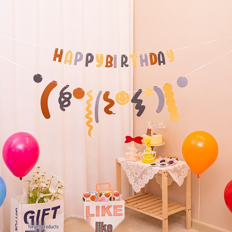 Retro Kaffeebraune Filz-Geburtstagsdekoration: Buchstaben, Zahlen, Pompons, Wimpelketten für die Kulisse zum ersten Geburtstag.