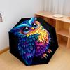 1 PC Automatic Folding Umbrella - Owl Artwork Pattern, Portable & Foldable Design with 8 Ribs, Christmas Birthday Gifts