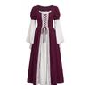 Medieval Renaissance Vintage Style Women's Dress Lace-Up Waist Tie Long Sleeve Court Gown Stage Performance Costume