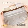Ladies Spring and Autumn Cotton Extended Bottom Antibacterial Breathable Non  Trace Middle Waist Triangle Briefs