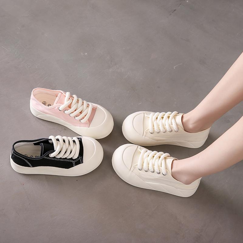Trendy and Fashionable Women's Shoes  Popular Small White Shoes Versatile New Casual and Cute Women's Thick Sole Board Shoes